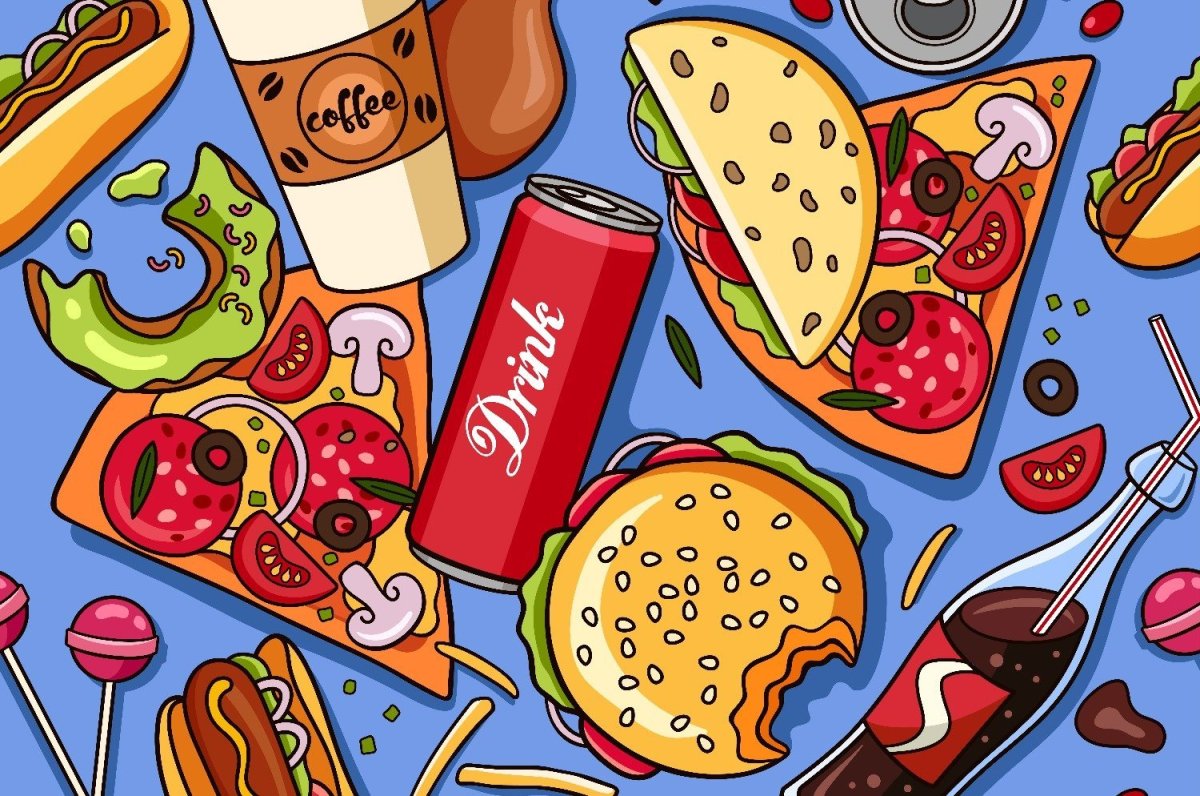 Вредная пища рисунок