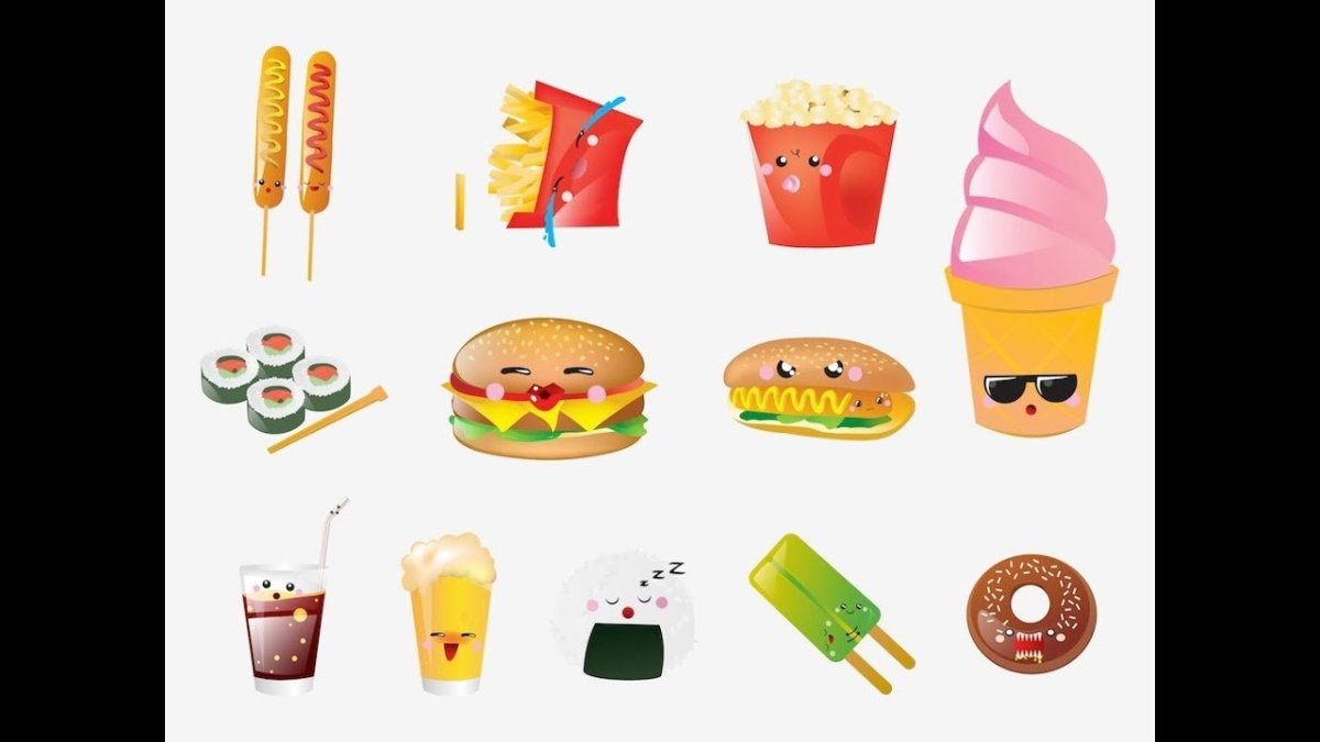 Еда из Макдональдса нарисовать