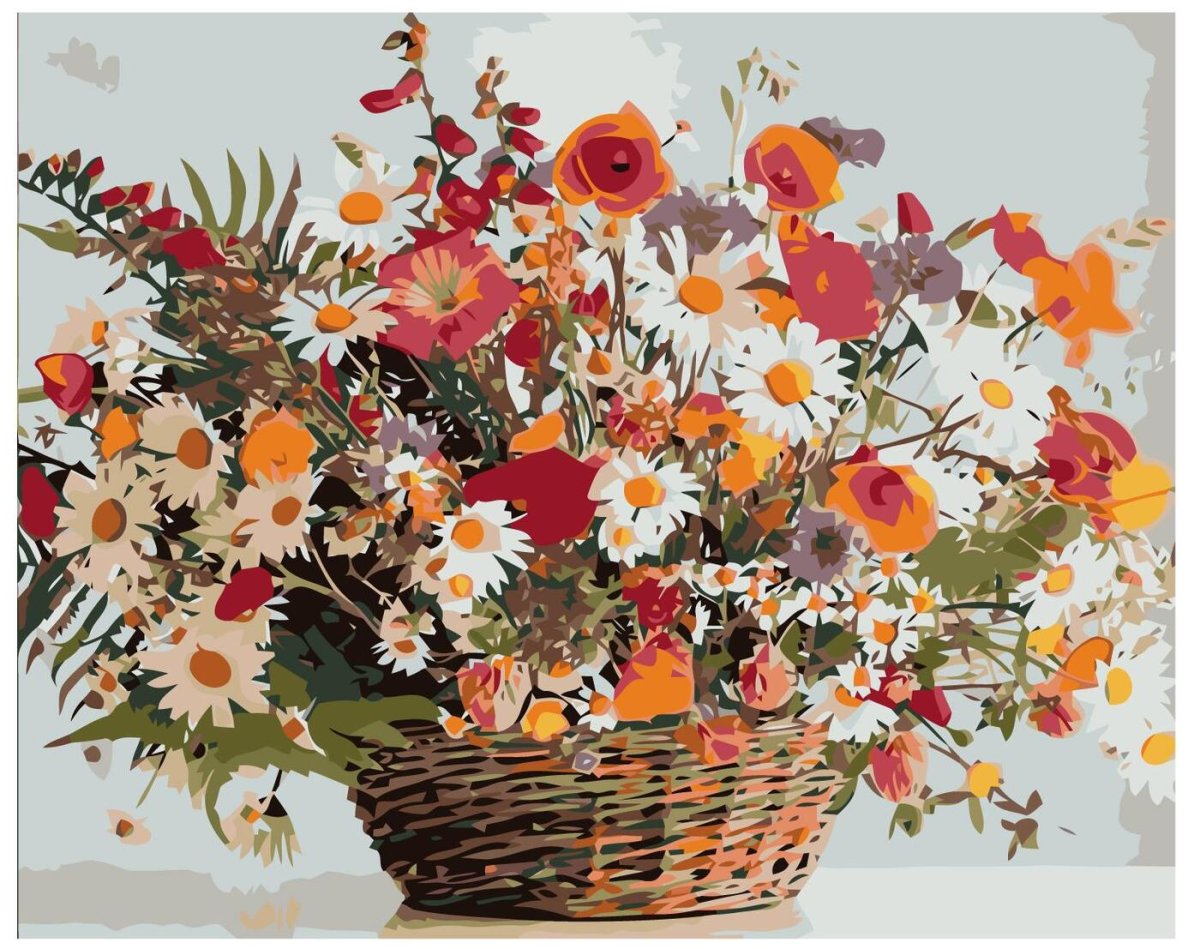 Корзинка с полевыми цветами