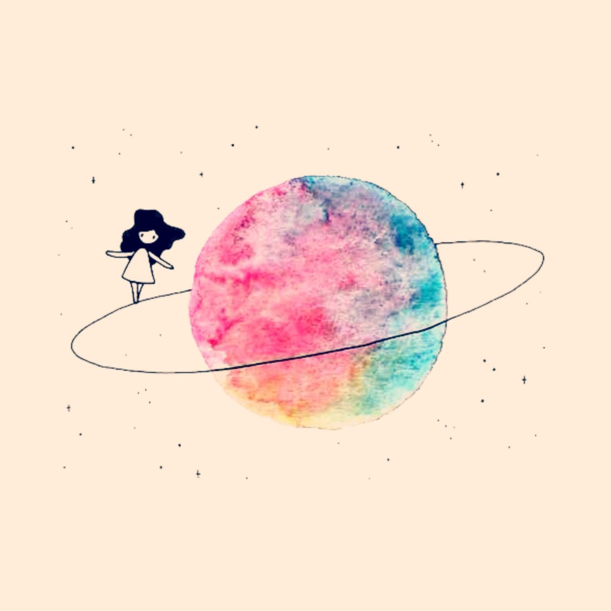 Рисунки для срисовки лёгкие космос