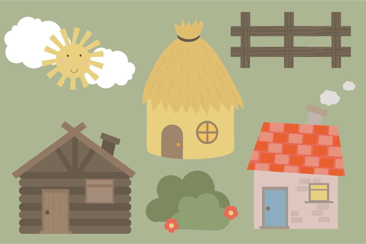 Рисование домики трех поросят в старшей