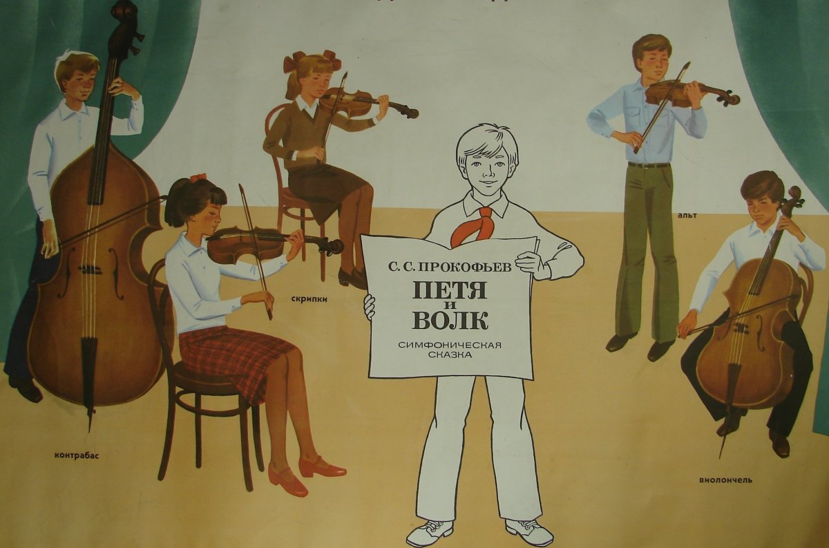 Раскраска к сказке Петя и волк Прокофьева