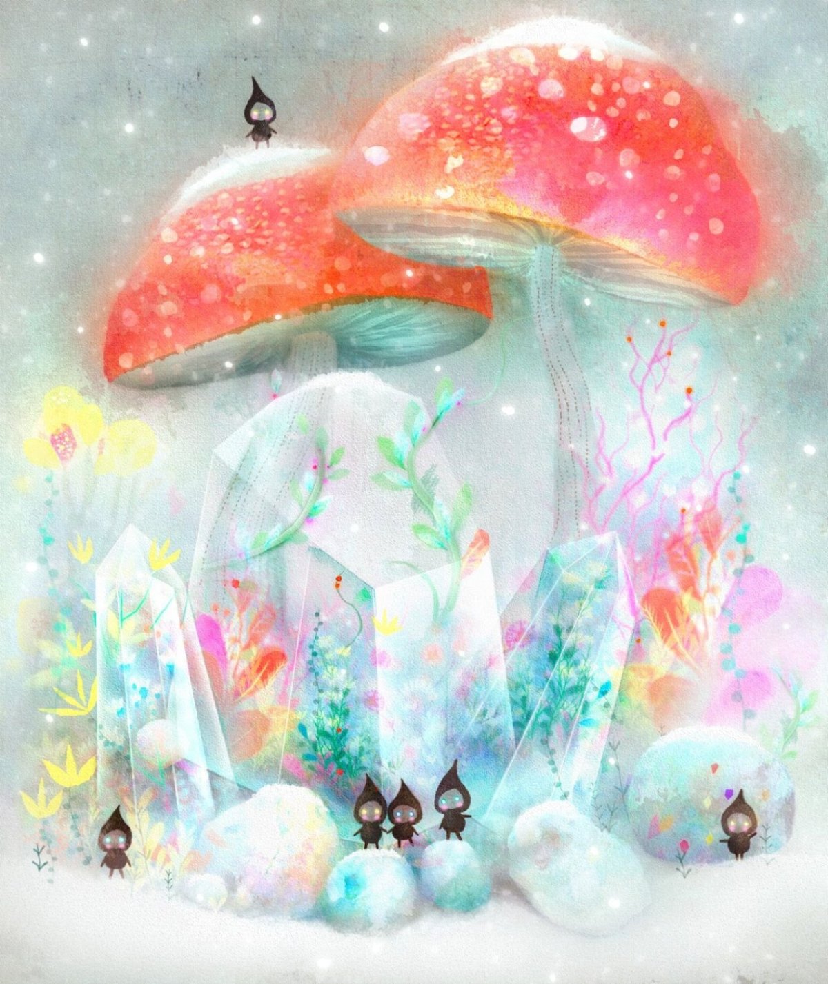 Сказочный лес с мухоморами