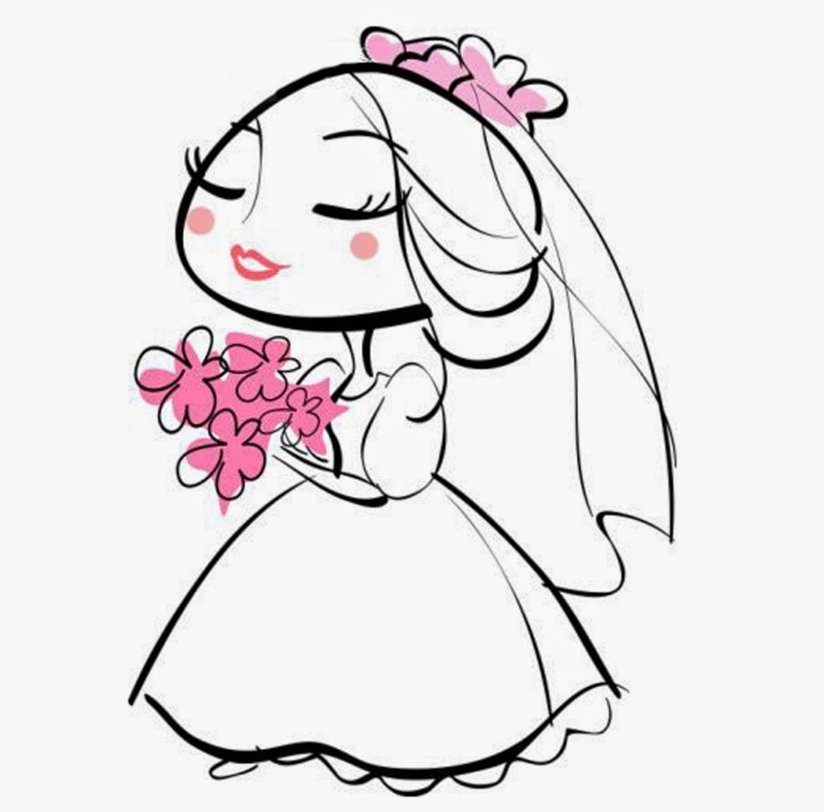 Невеста картинка нарисованная