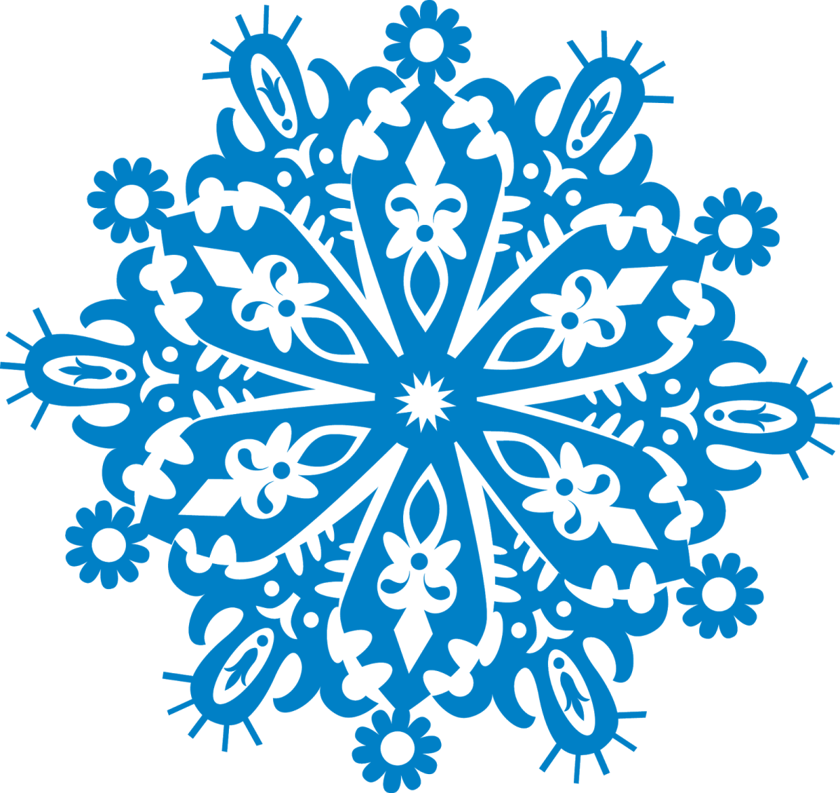 Символы Рождества снежинки