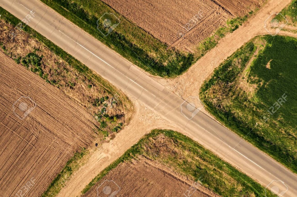 Перекресток дорог вид сверху