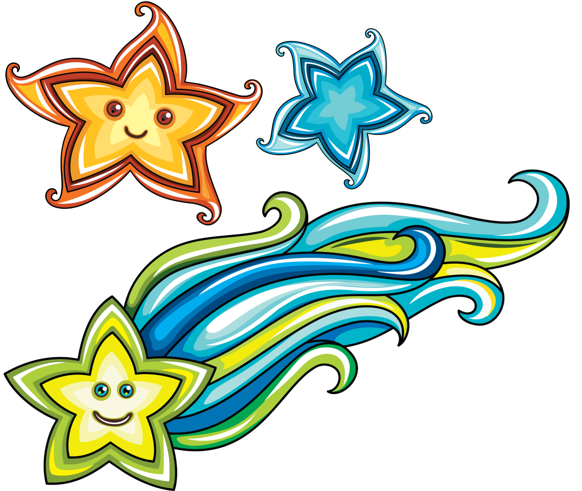 Мультяшная Звездочка на прозрачном фоне