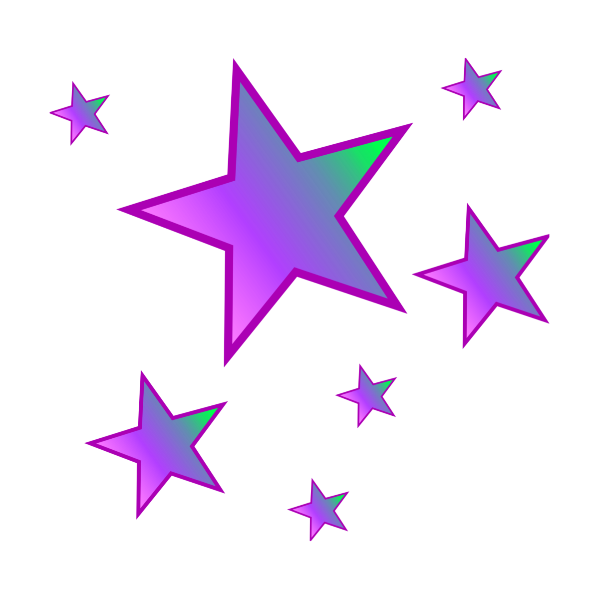 Цветные звезды на прозрачном фоне