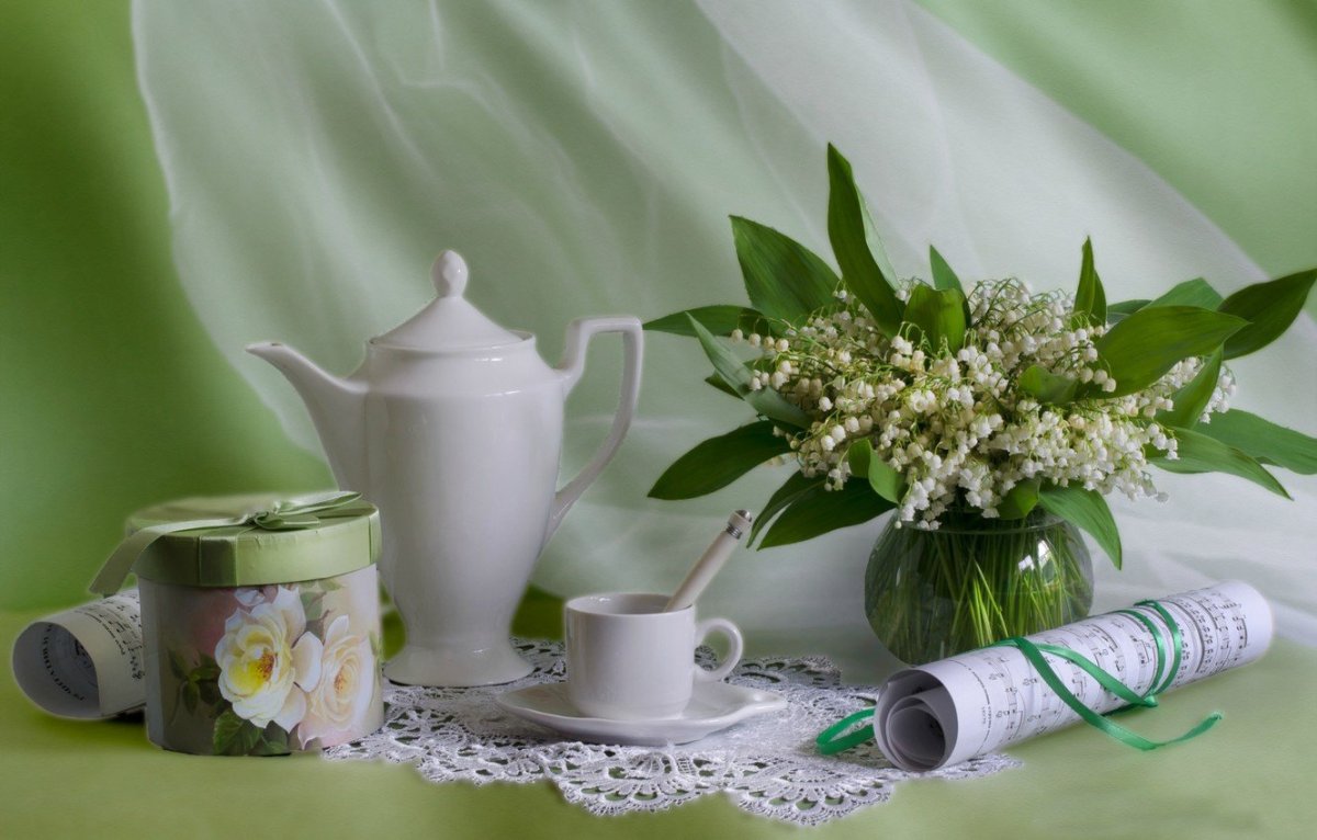 Ландыши из холодного фарфора