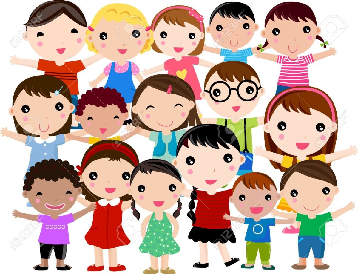 Много мультяшных детей