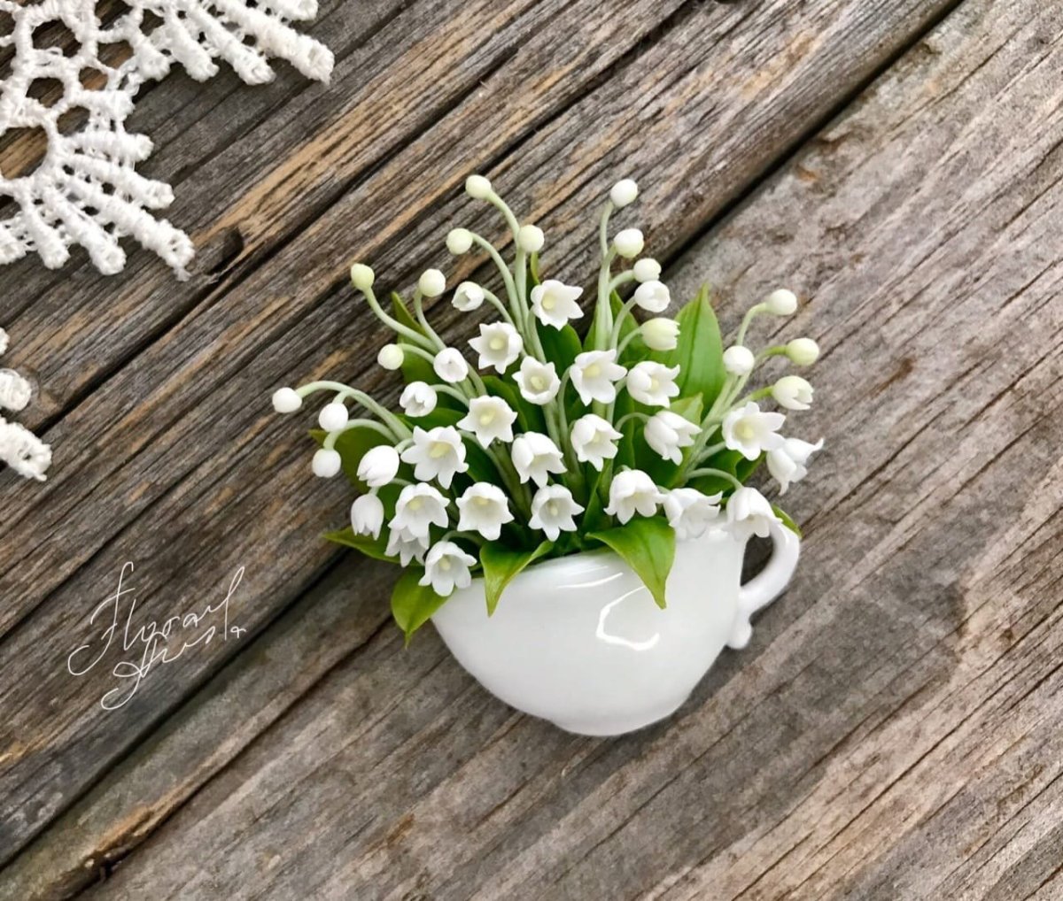 Чашка с ландышами