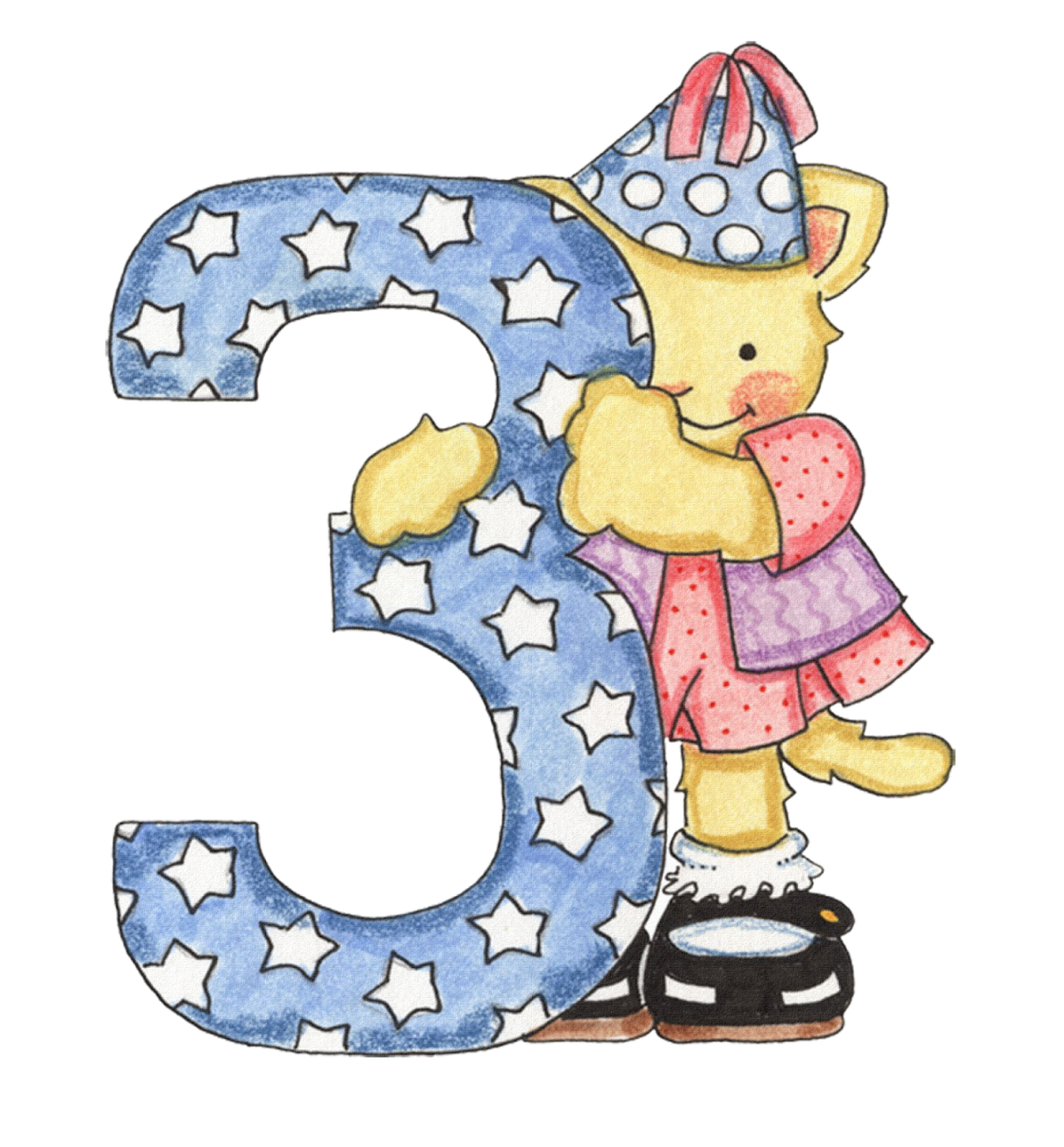 Цифра 3 открытка