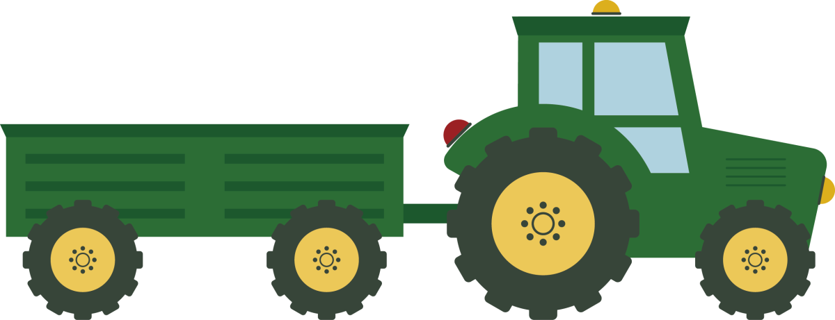 Трактор с прицепом вектор