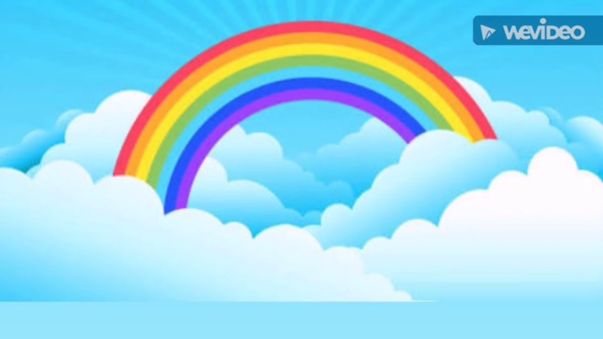 Радуга с облаками на белом фоне