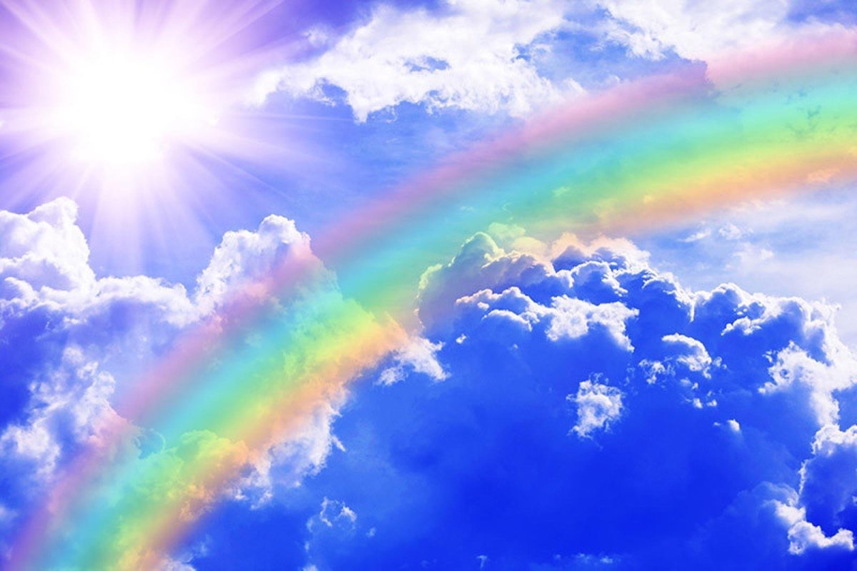 Радуга небо вода Абстракции