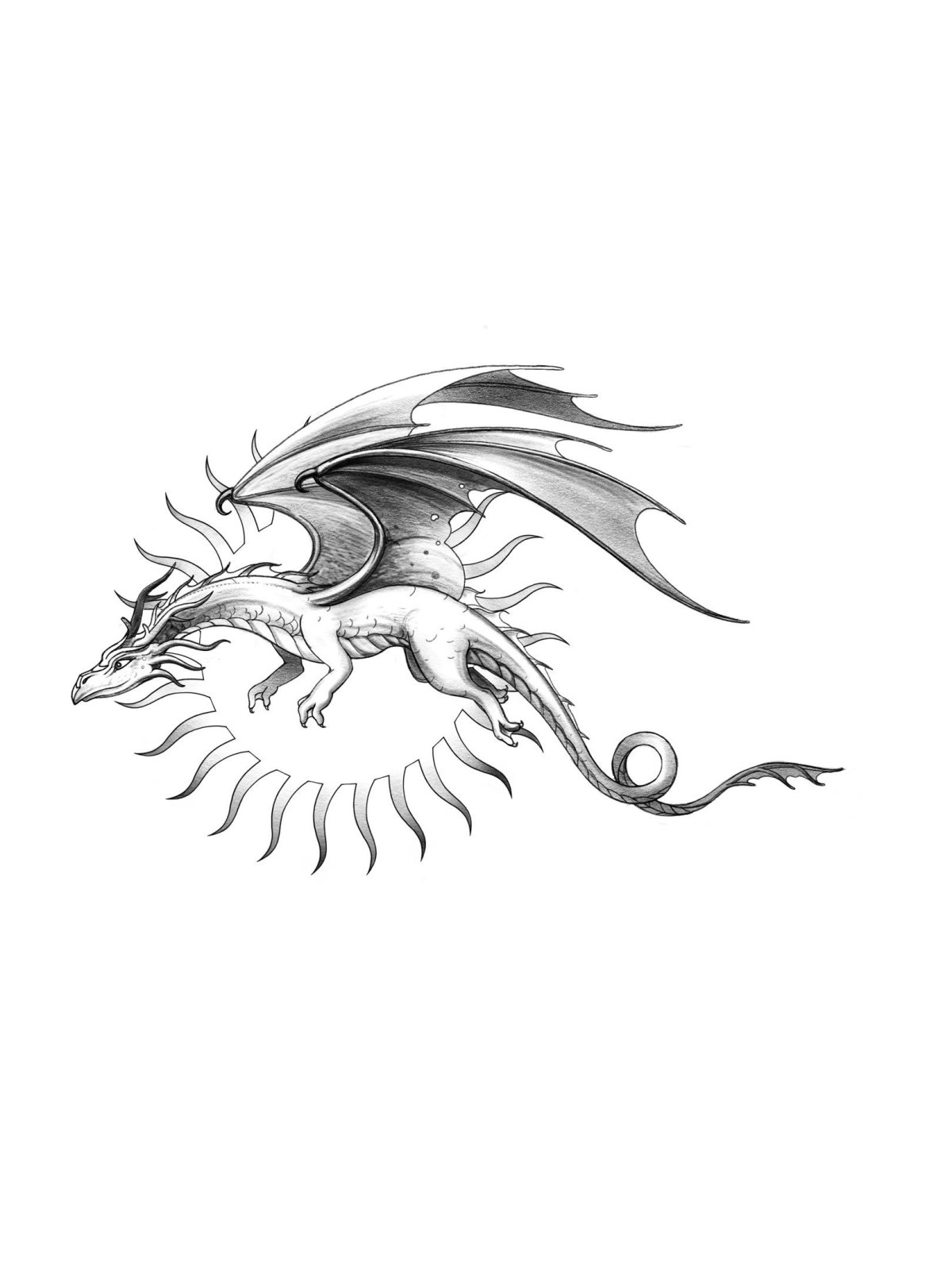 Эскизы тату драконов для девушек