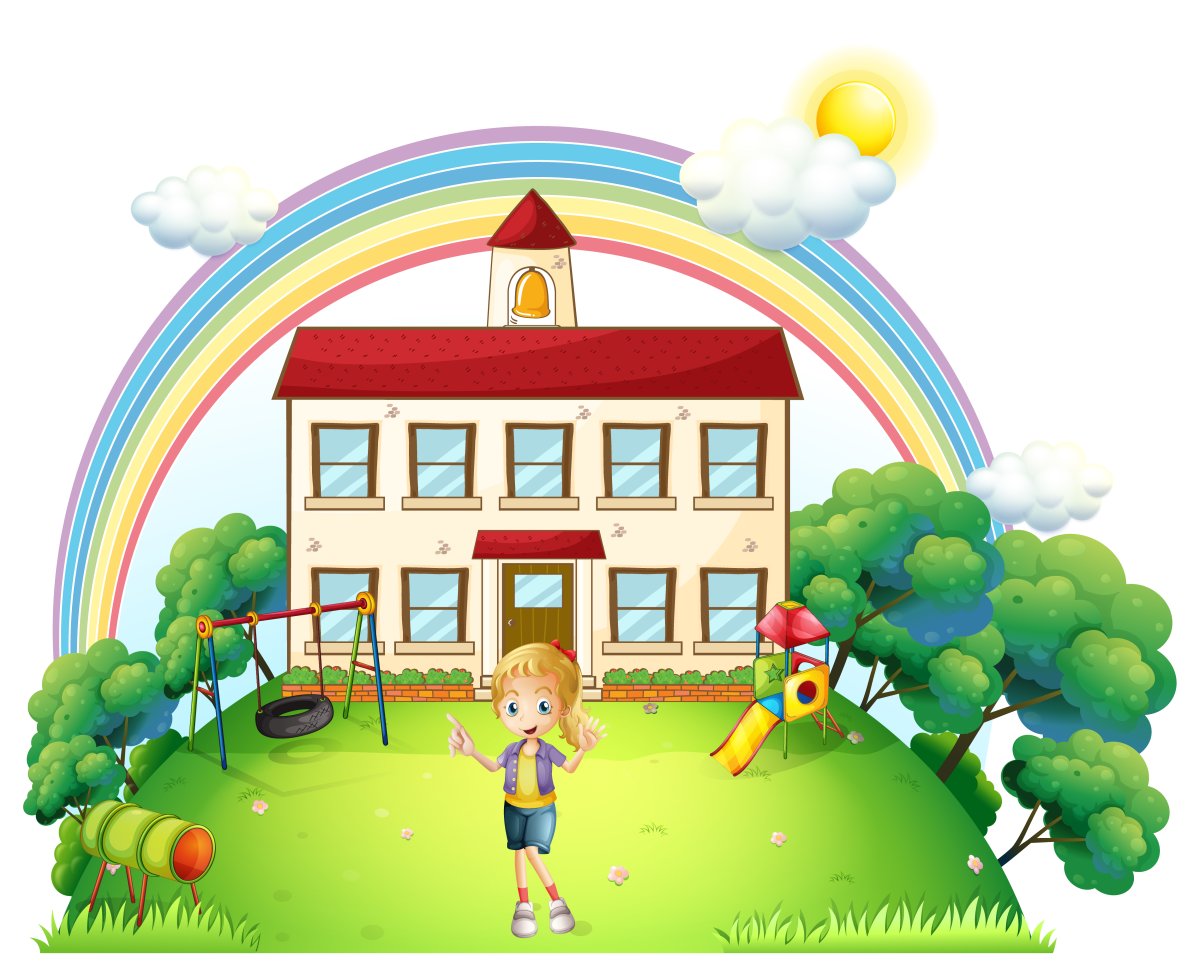 Мультяшное здание детского сада