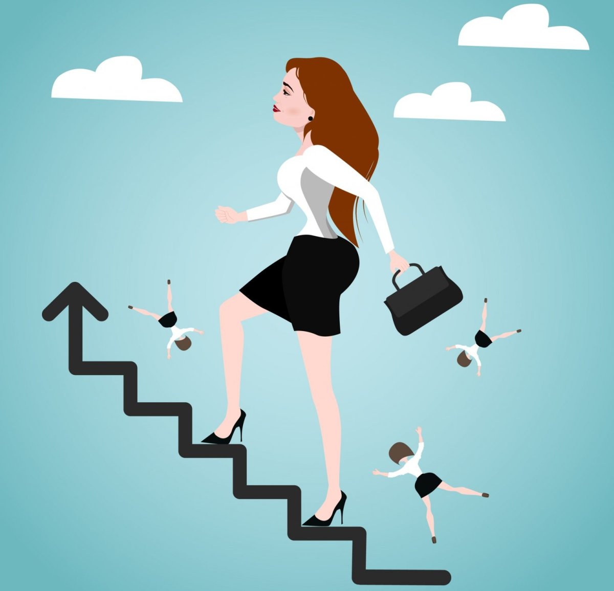 Девушка по карьерной лестнице