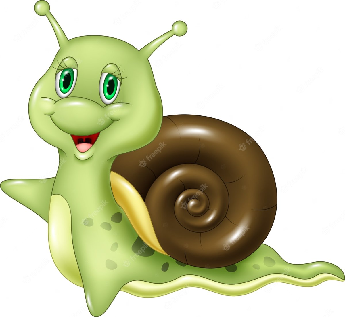 Сказочный улитка а белом фоне