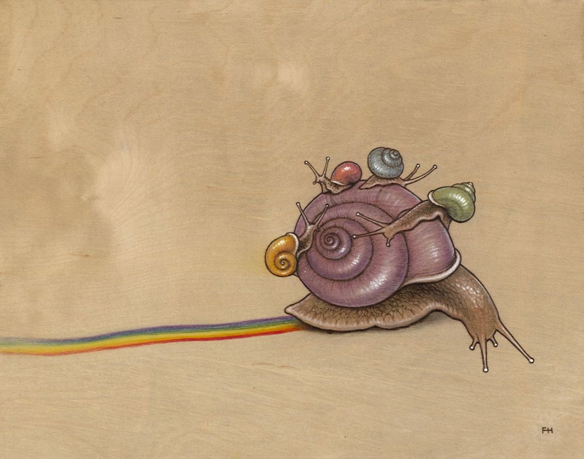 Милая улитка мультяшная