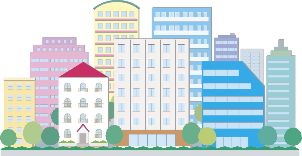 Многоэтажный дом векторный