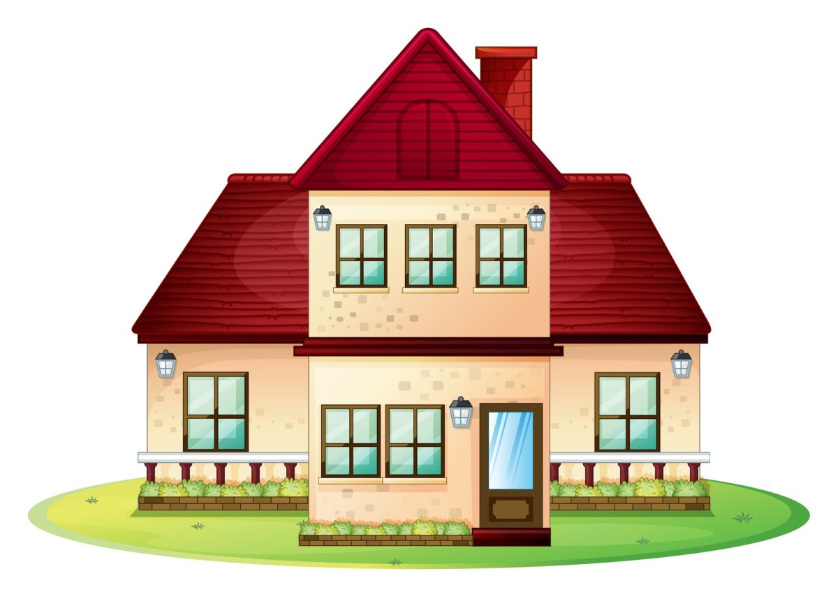 Домик мультяшный двухэтажный