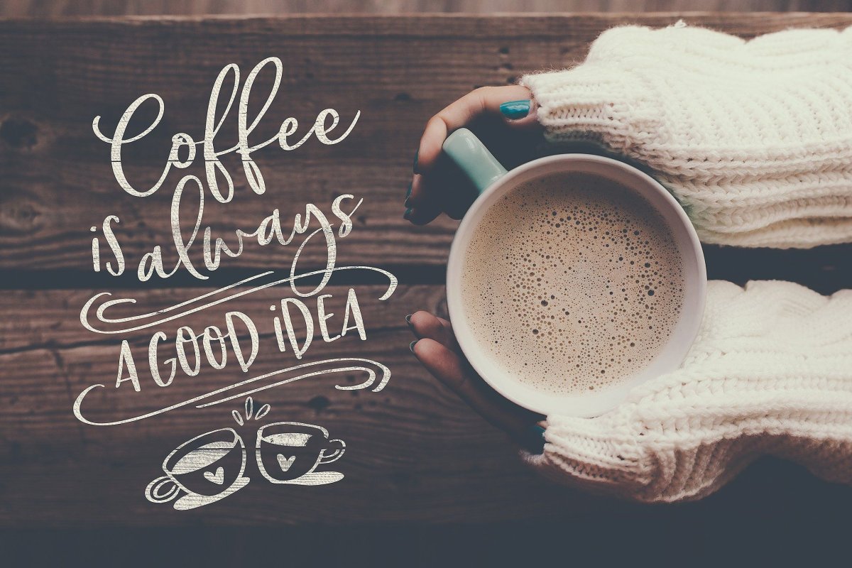 Надпись кофе