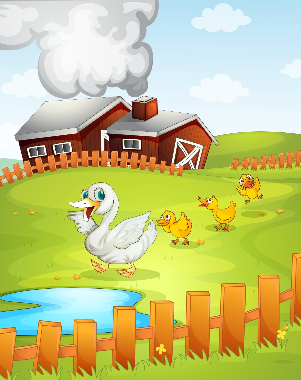 Фон птичий двор для детей