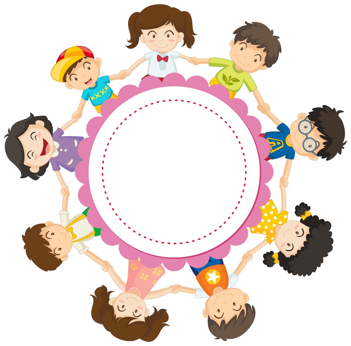 Дети стоят в кругу