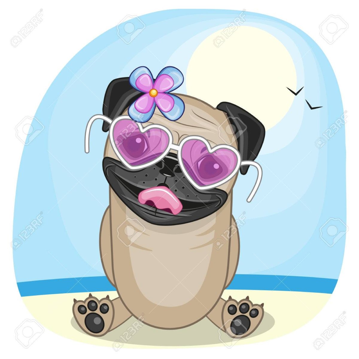 Мультяшные мопсы