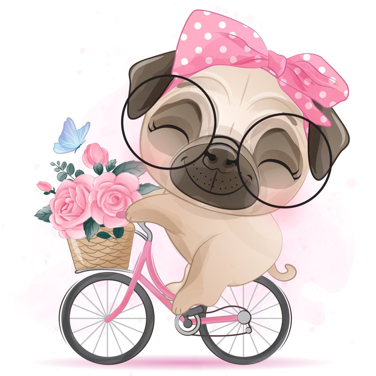 Мультяшные мопсы