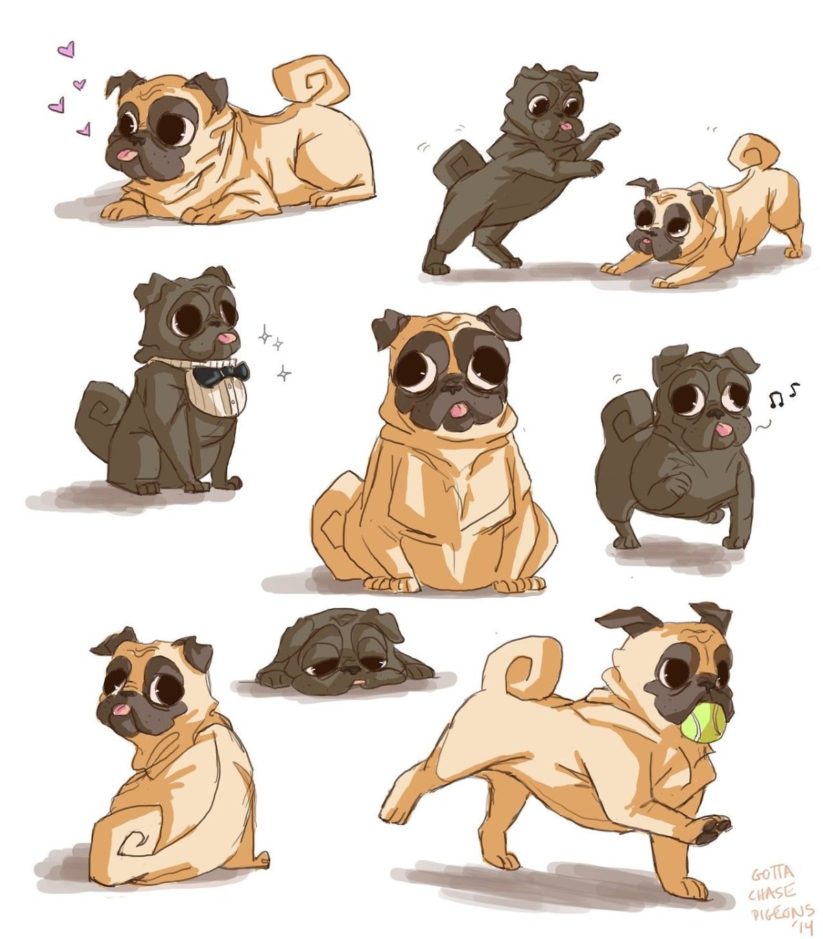 Мопс рисунок