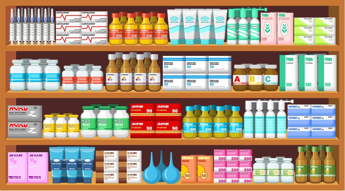 Витрина аптеки для детского сада