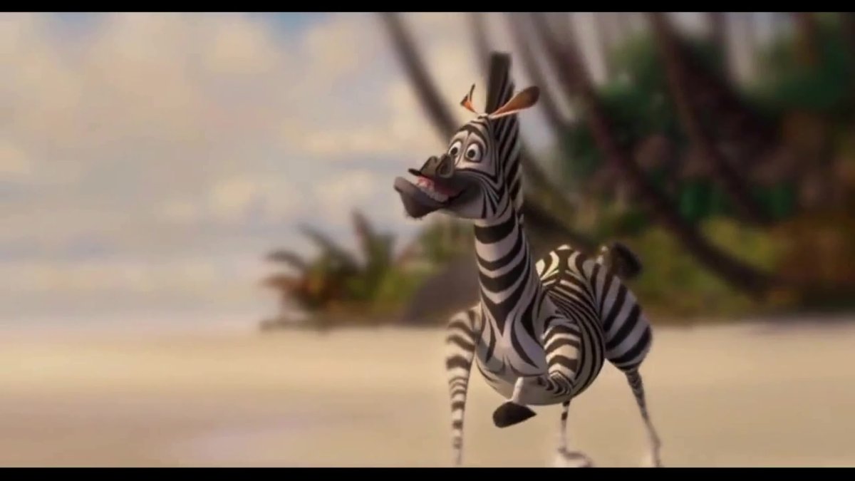 Зебра Марти на прозрачном фоне для фотошопа