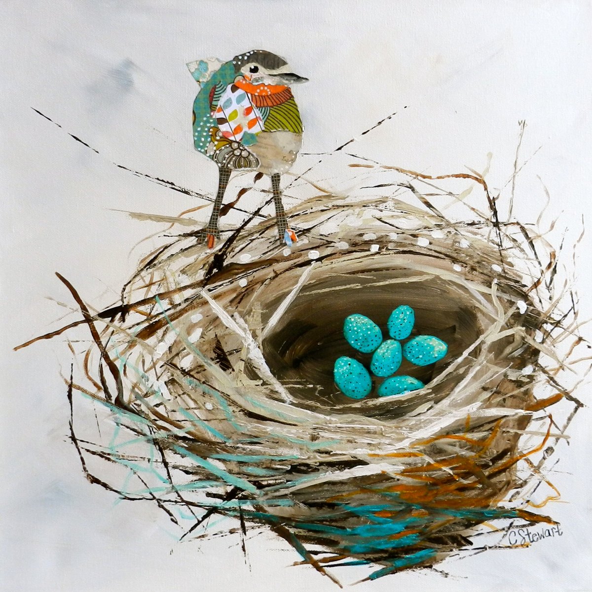 Птички на дереве мультяшные