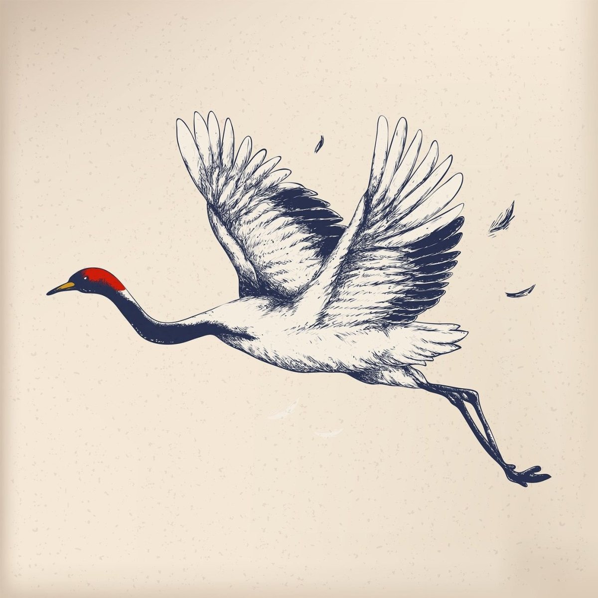 Журавль тату эскиз