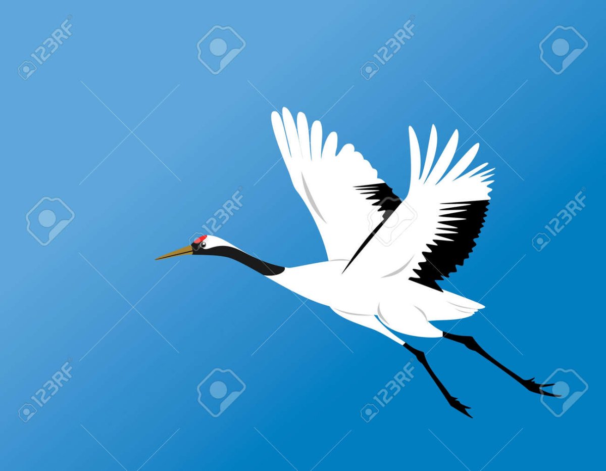 Японская роспись Журавли