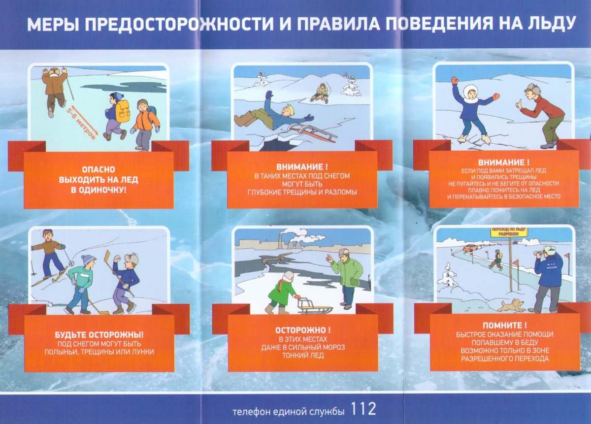 Опасность тонкого льда памятки