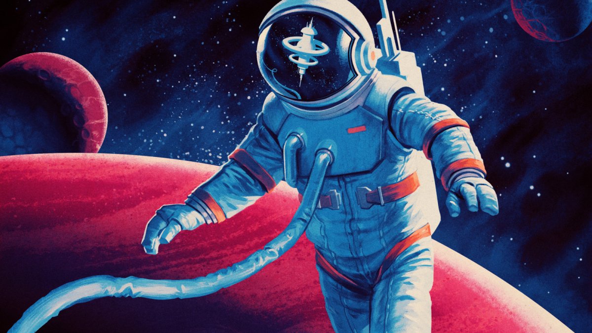 Космонавт в космосе