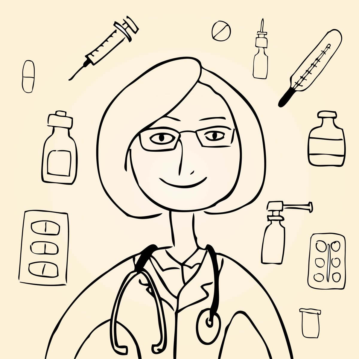 Раскраска врач хирург