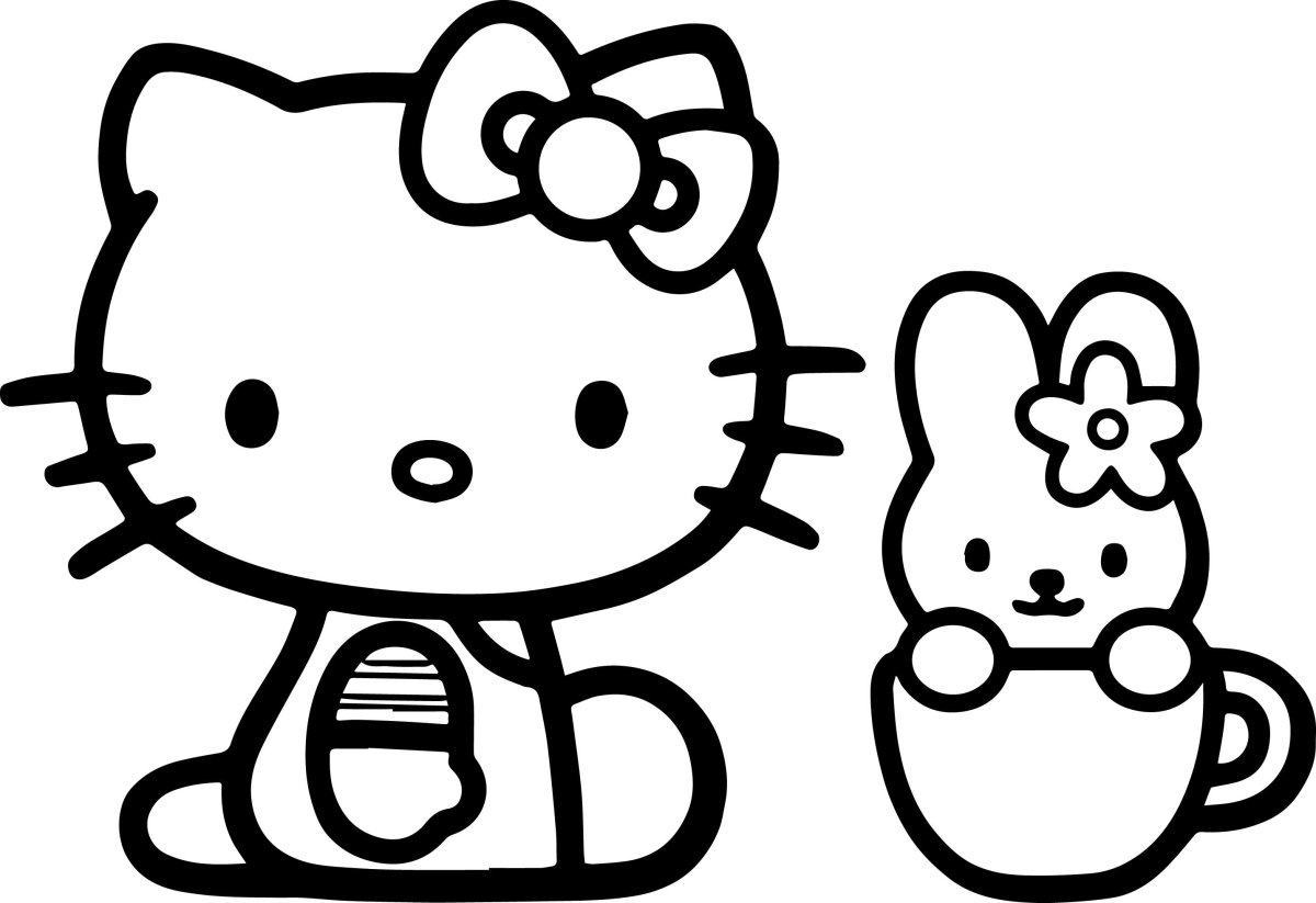 Раскраска Хелло Китти балерина