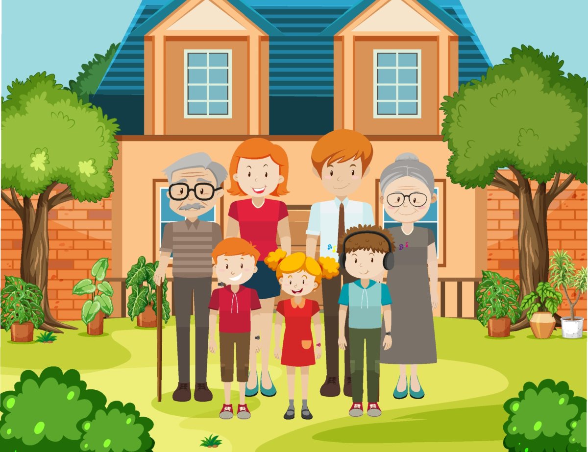 Дом цвет воздуха семья вектор