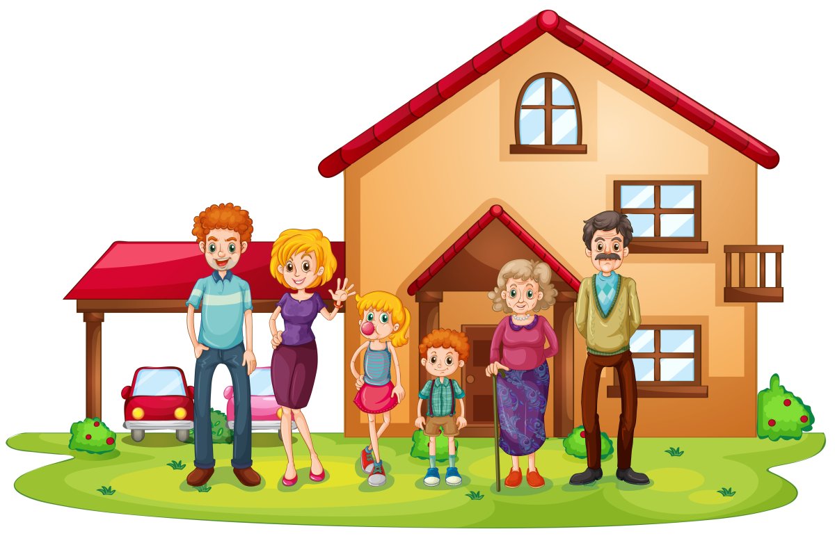 Семья дом на прозрачном фоне