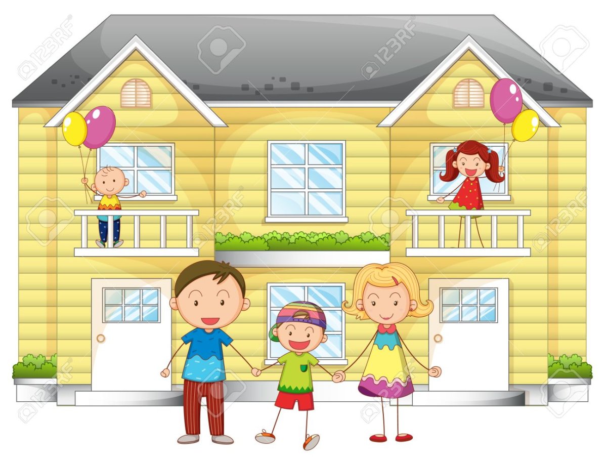 Рисование дом семья