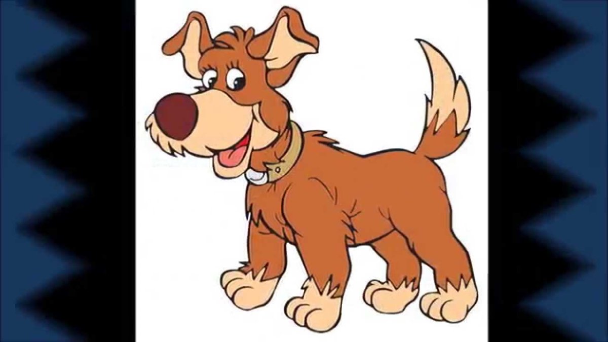 Собака Сказочная на белом фоне