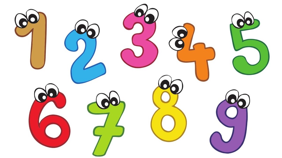Цифры с глазками и ручками