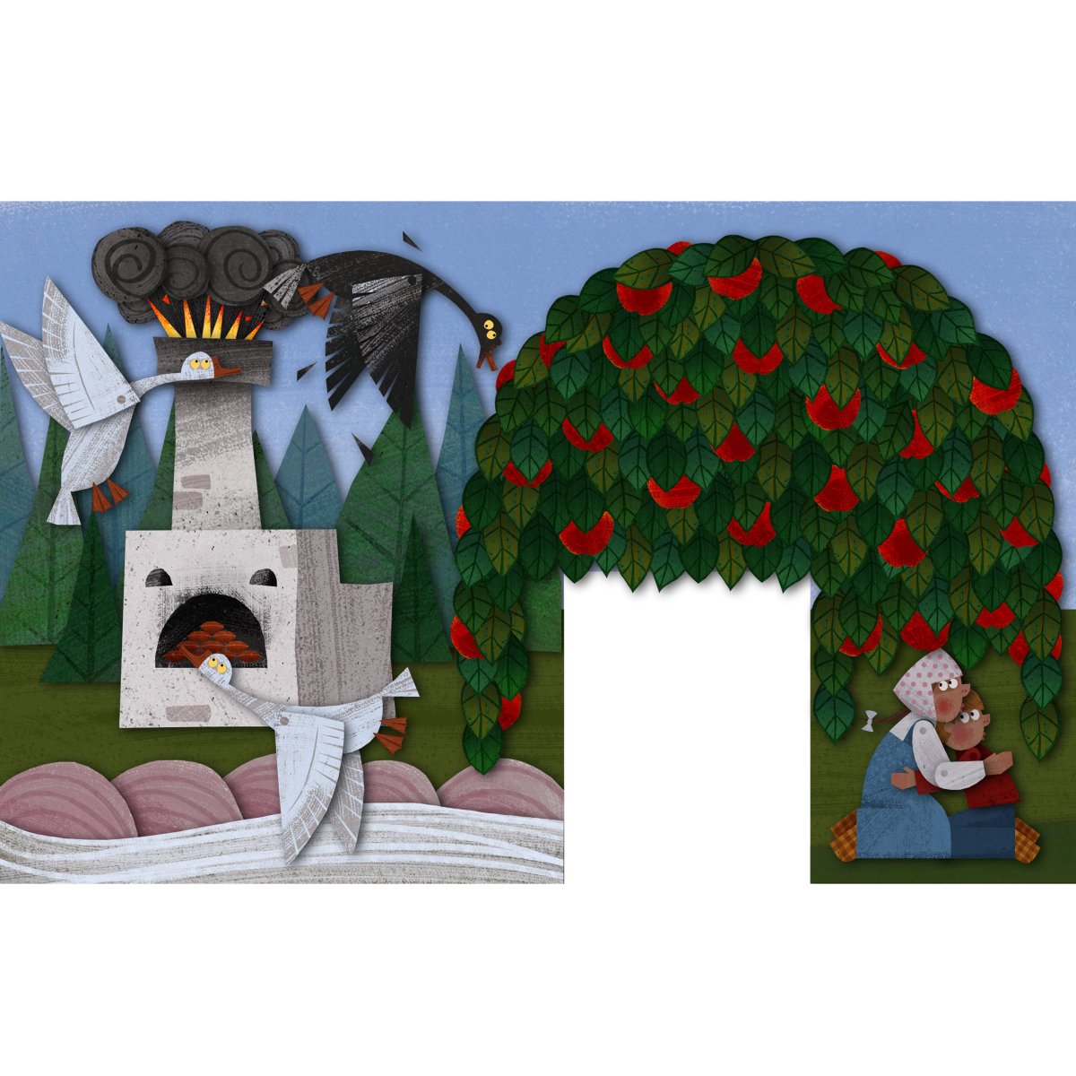 Сказка гуси лебеди картинки раскраски