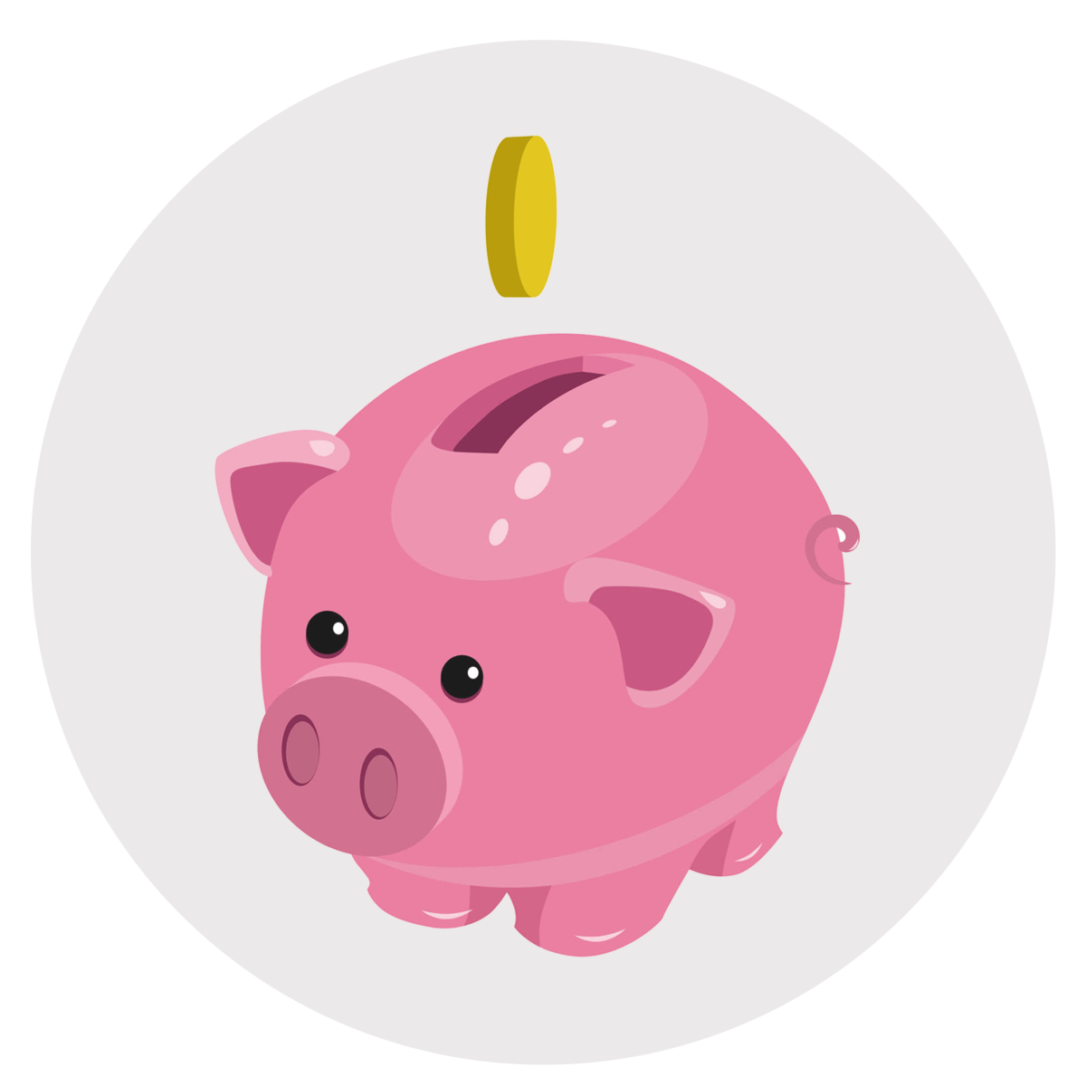 Поросенок вектор копилка спереди