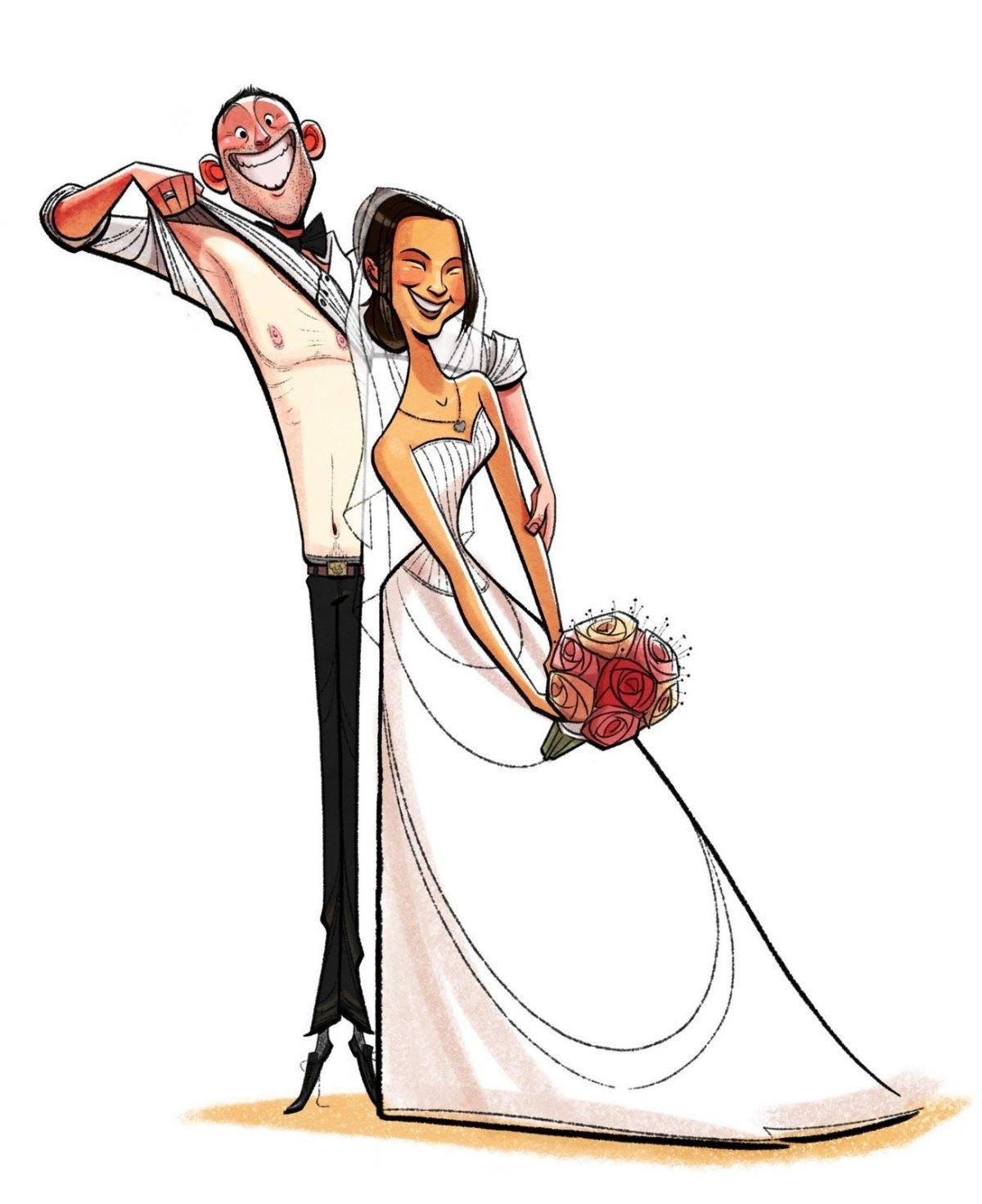 Наклейки жених и невеста