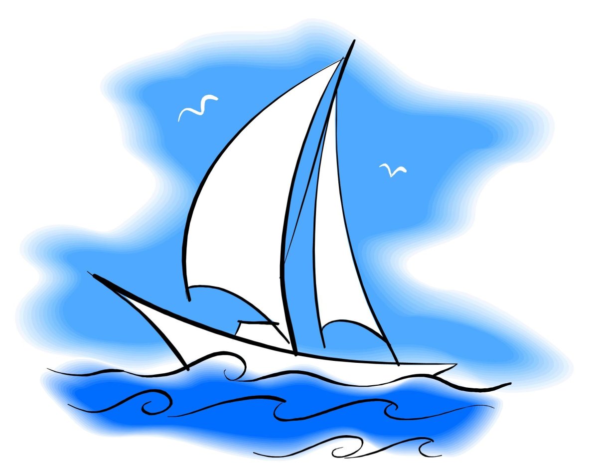 Рисунок кораблика с парусами